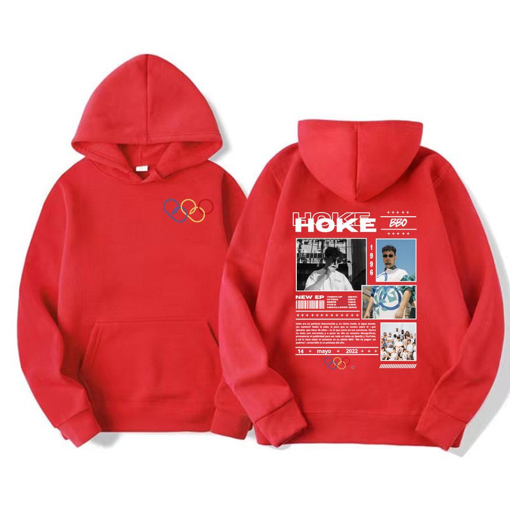 Rapper HOKE Bbo Album 2025 Tour Cover Hoodie Herren Lässig Langarm Pullover Hohe Qualität Hip Hop Pop Musik Übergroßes Sweatshirt