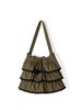 New Artistic Casual Ruffle Hem Skirt Design Tote Bag with Large Capacity, Fashionable and Versatile Hand-held Shoulder Bag