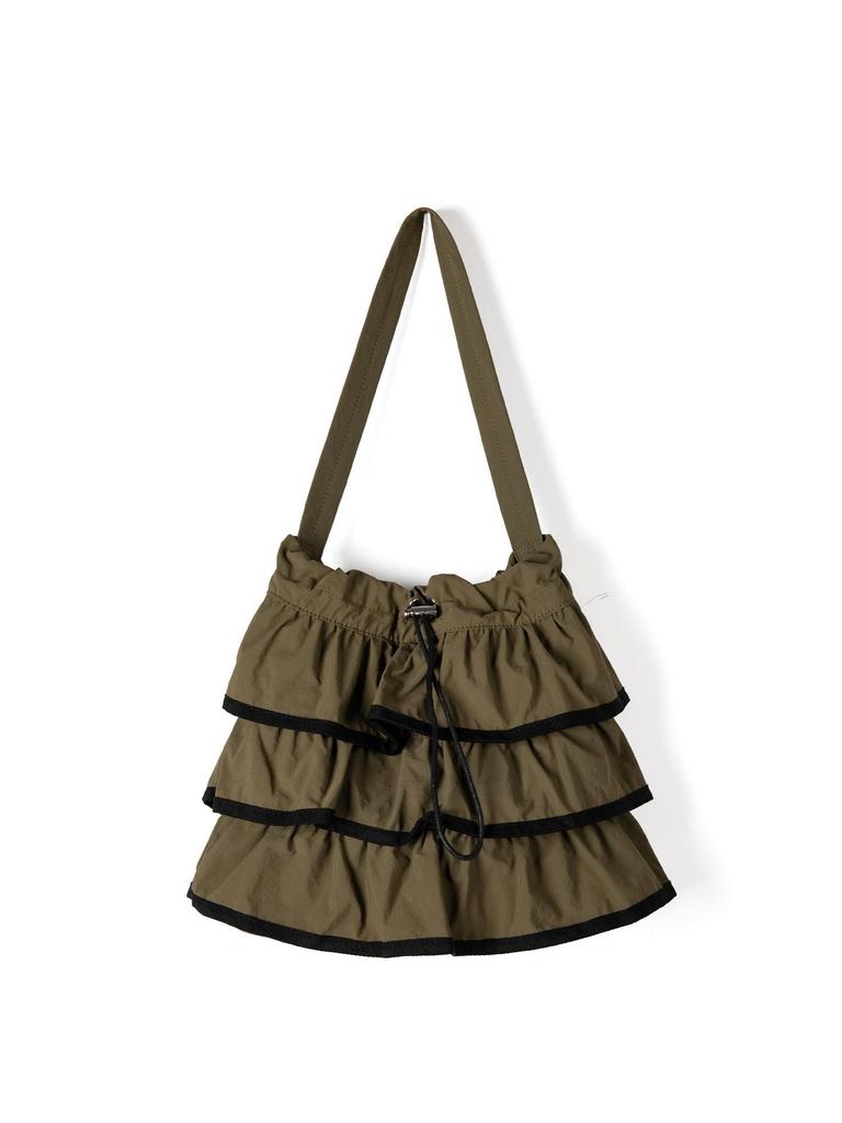 New Artistic Casual Ruffle Hem Skirt Design Tote Bag with Large Capacity, Fashionable and Versatile Hand-held Shoulder Bag