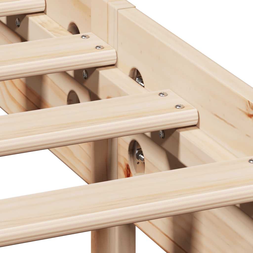 Bookshelf Bed Without Mattress 75 X 190 Cm Solid Pine Wood