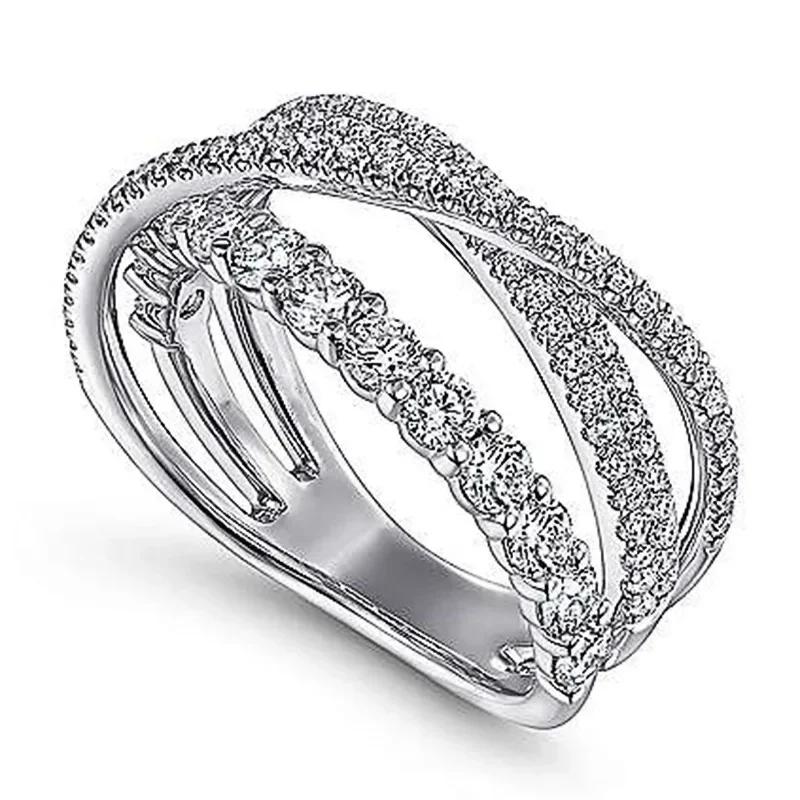 New 2024 Trendy Rings for Women High Quality Gold Color Brilliant Cubic Zirconia Finger-rings Wedding Engagement Jewelry