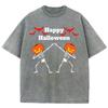 Happy Halloween Pumpkin Print Women T-Shirt Oversized Wash Couple Short Sleeve Harajuku Unisex Top High Quality Tees