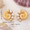Trendy Gold Conch Pearl Earrings for Vacation Wear