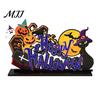 Durable Color Printing Wood Decor Halloween Tabletop Signs, Pumpkin Ghost Gnome Centerpiece Blocks, Spooky Decorative Signs for Tables Party
