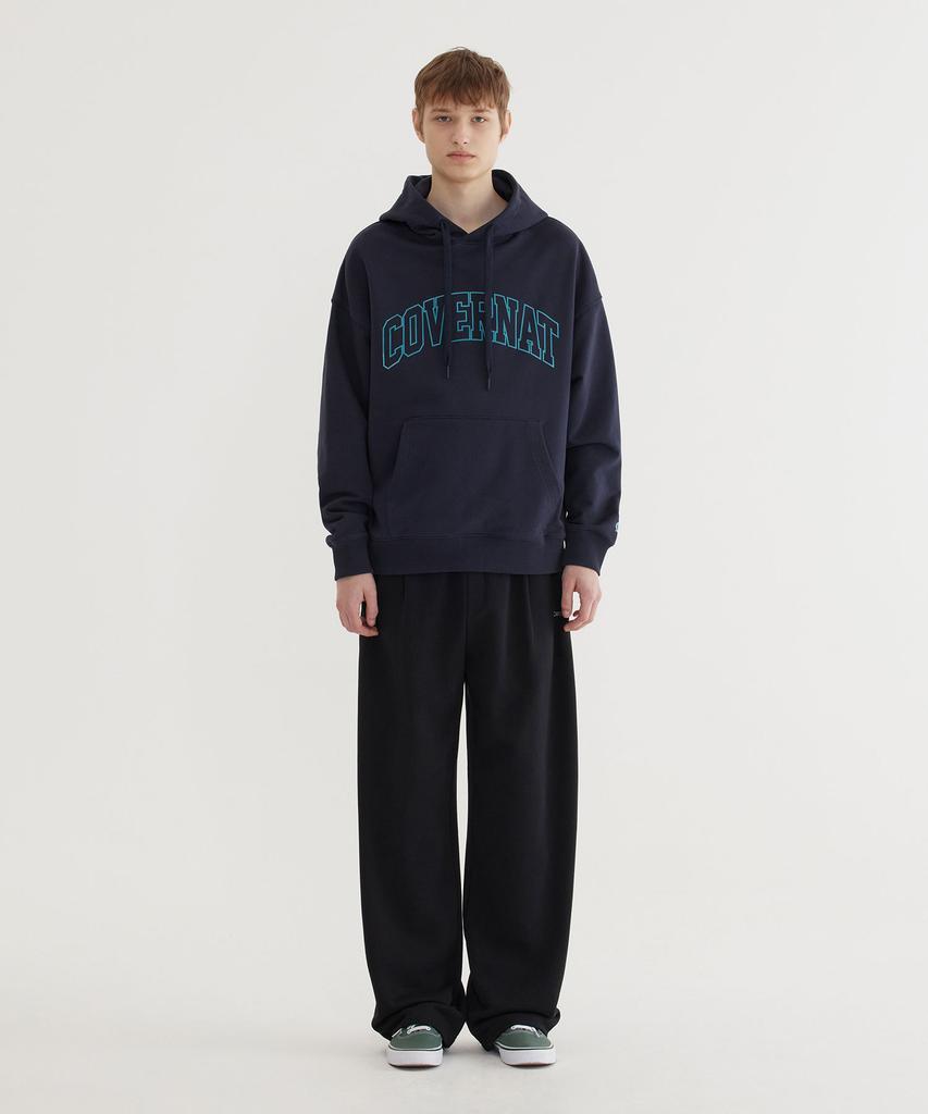 Arch Logo Drop Fit Hoodie Dark Navy