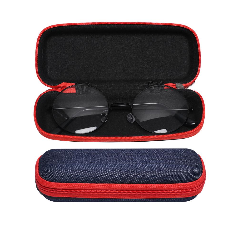 1Pc Fashion Portable Glasses Box Denim Fabric with Zipper Sunglasses Reading Eyeglasses Protection Case Crush Resistance Container