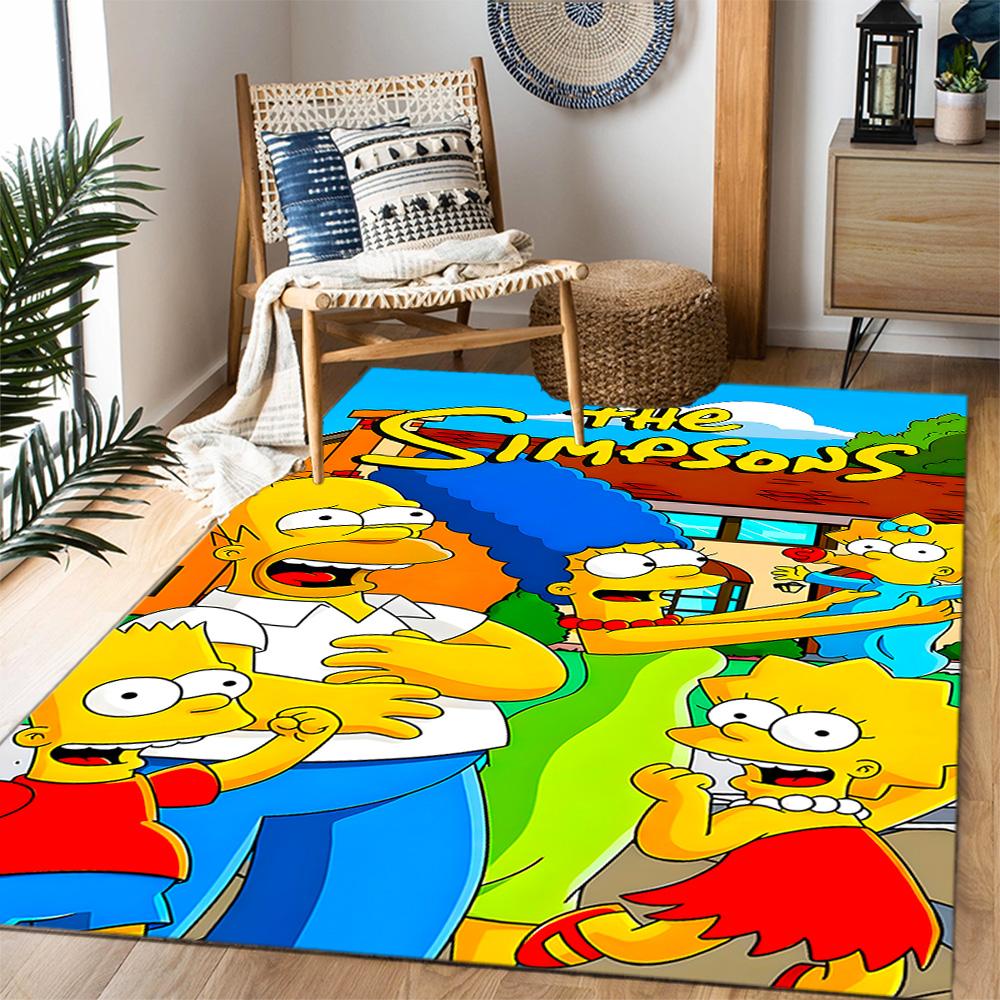 Simpsons Gta Vi Mashup Thema Anti-Rutsch-Teppiche - Polyester Heimdekoration, Geeignet für Schlafzimmer, Wohnzimmer, Eingangsbereiche, Studios und Dekorationen