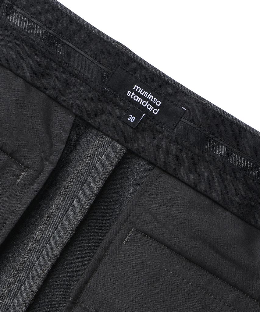 Musinsa Standard Reverse Two-Tuck Semi-Balloon Hidden Banding Slacks [Medium Gray]