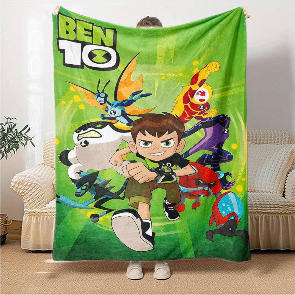 1pc Ben10 Blanket, Gift, for Men and Women, Soft Blanket, Good for Sofa Bed Couch Travel, Lightweight Flannel Blanket