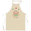 Kitchen Apron - Elina - Nice Children List Pattern - Durable Cotton - DTG Printing France