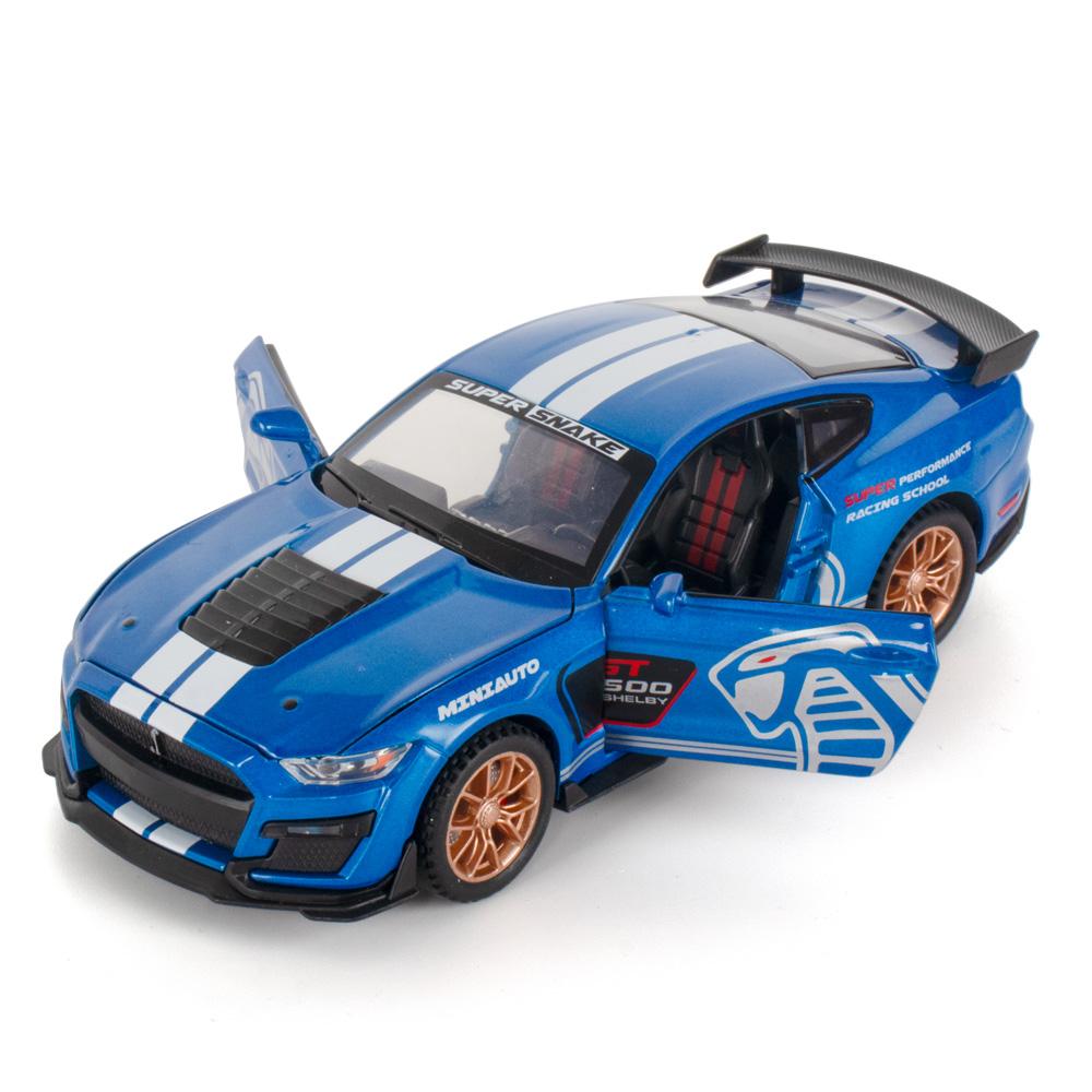 Mit Display-Sockel 1/32 Legierung Druckguss Mustang Automobil GT500 Automodell Simulation Sound und Licht Kinderspielzeugauto Junge Geschenk Weihnachtsgeschenk