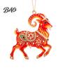 Christmas Tree Hanging Ornaments 2D Acrylic Goat Pendant, Keychain Bag Charm, Cute Sheep Rearview Clear Translucent Mirror Ornament for Holiday Party