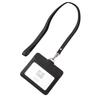 Mirachic Card Holder, Horizontal Pass Case, Neck Strap with Back Pocket, ID Card Holder, Card Case for Men and Women, Simple, Stylish, Cute, Brand
