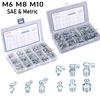165/90PCS SAE & Metric Grease Fittings Assortment NPT 1/4" 1/8" M6 M8 M10 Grease Fittings Kit Straight 45 90 Degree Grease Gun F