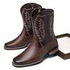 Western Cowboy Boots High Embroidery Retro European and American Couple Style Motorcycle Boots Riding Boots Knight Boots