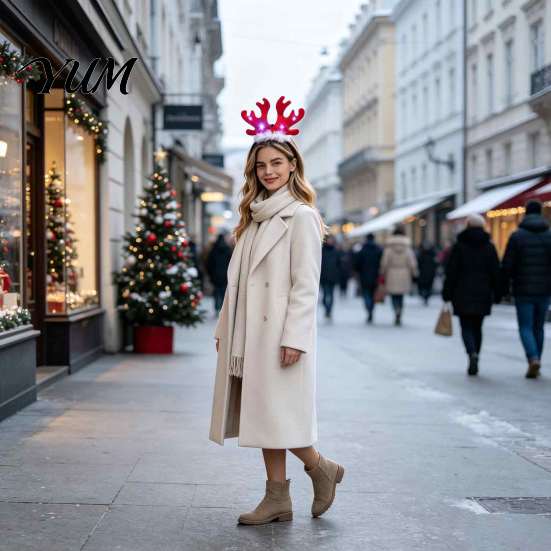 Flexibles Kunststoff-Feiertags-Stirnband, Leuchtende Weihnachts-Stirnbänder, Glänzende Glitzer-Nikolausmützen, Baum-, Rentiergeweih-Haarbänder, Dekorative Haarbänder für LED