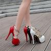 14cm Walk Show Style Hollow Cross Strap Fishmouth Women's Sandals Nightclub Large Heel Shoes Thin Heel Designer Sandals