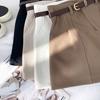 Women Suit Shorts High Waist Zipper Fly Solid Color Casual Suit Shorts with Pockets Versatile Summer Shorts