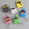 Cartoon Cube Clicker Keychain Toy Stress Relief Decompression Button Fidget Key Ring Hanging Decoration Bag Charm Purse