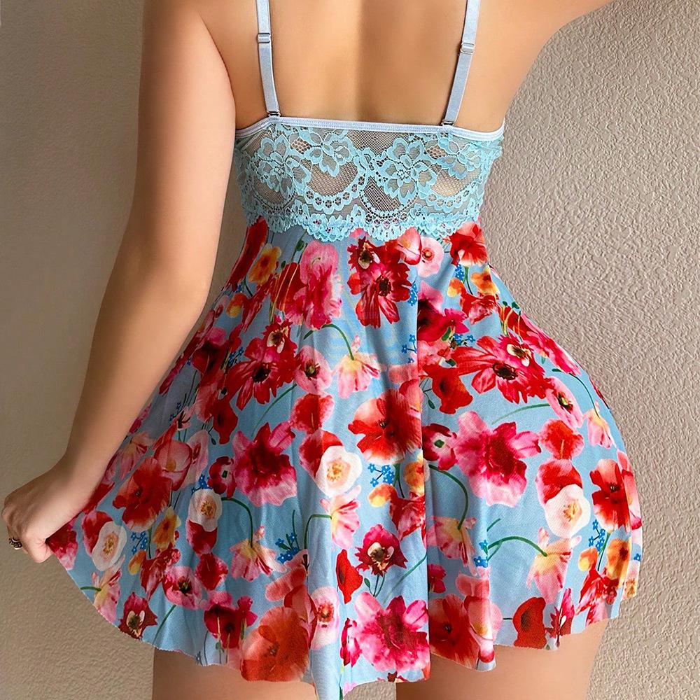 European & American Floral Print Sexy Lingerie - One-Piece Underwear, New Hot Style
