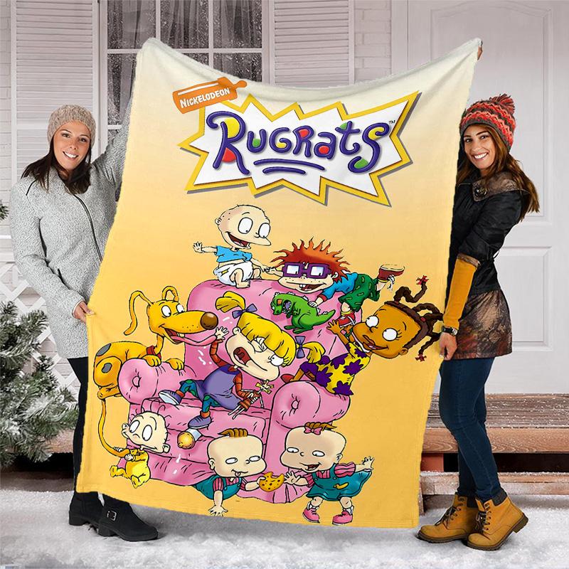 1pc Rugrats In Paris3 Theme Blanket - Digital Print, Polyester, Cozy for All Seasons, Perfect for Outdoor, Camping, and Travel