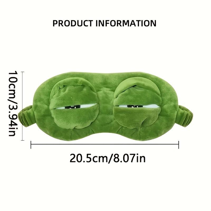 3D Sad Frog Eye Mask for Sleep, Soft Comfortable Travel Blindfold, Unisex Adult Kids Light Blocking Eyepatch Portable Design