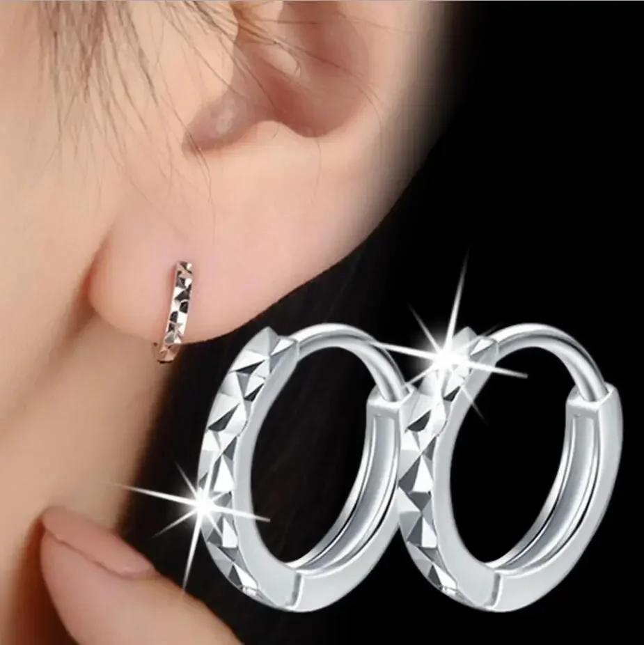 S   Copper Hoop Earrings Classic Cut Arrow Mini Loop Circle Small For Women Mens Jewelry Wedding Holiday Gift