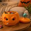 Festive Home Decor for Halloween Pumpkin Candy Box, 3D Printed Container, Fillable Reusable Plastic Bucket Treat Box Trick or Treat, Party Favors Cute