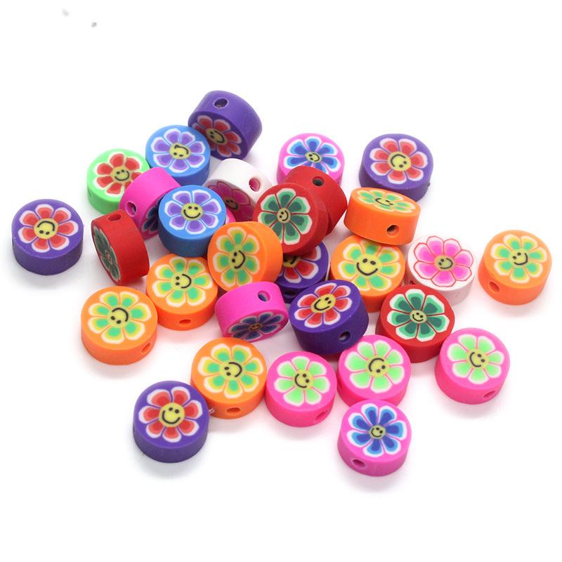 Soft Pottery Pieces Beaded Diy Mobile Phone Chain Accessories Loose Beads Smiley Face Letters Animal Fruit Mixed Soft Pottery