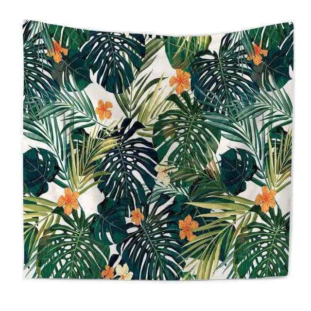 Tropical Monstera Leaf Tapestry Vibrant Green Art for Living Room Decor Enhance Your Space with Fresh and Natural Vibes