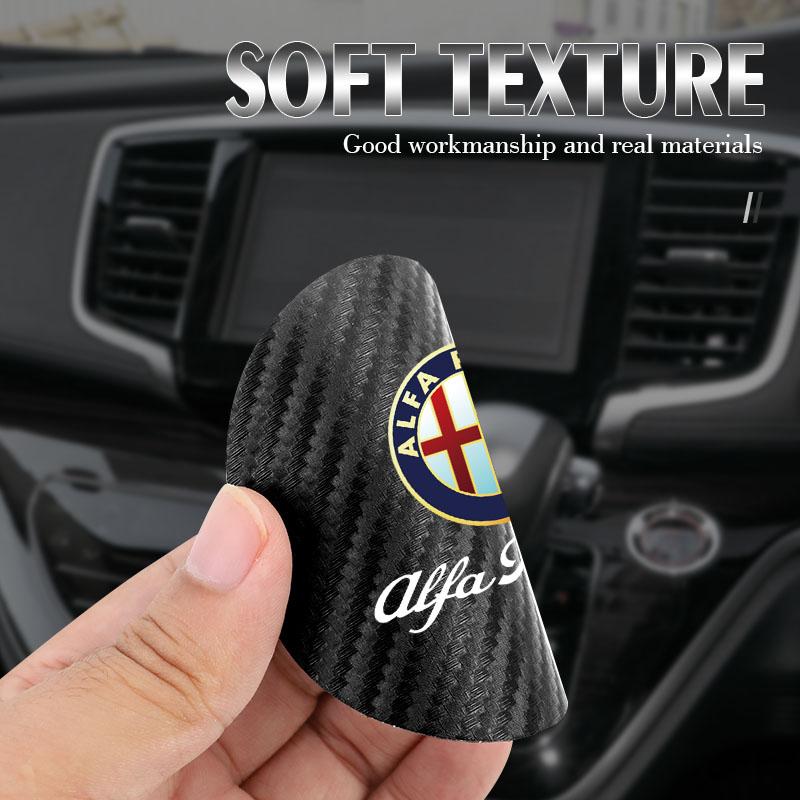 DKZHC1 2Pcs Leather Coaster Anti-noise Water Cup Pad Cushion For Alfa Romeo Giulia Stelvio Giulietta 156 159 147 Mito Tonale Brera Dis