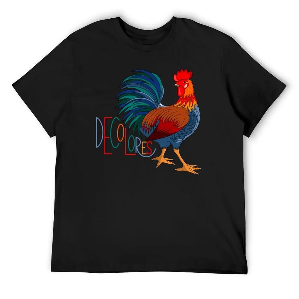 DeColores Cursillo Hahn Auf Schwarzem T-Shirt Ästhetische Kleidung Neue Ausgabe Ästhetische Kleidung Personalisierte T-Shirts Luxuskleidung Herren