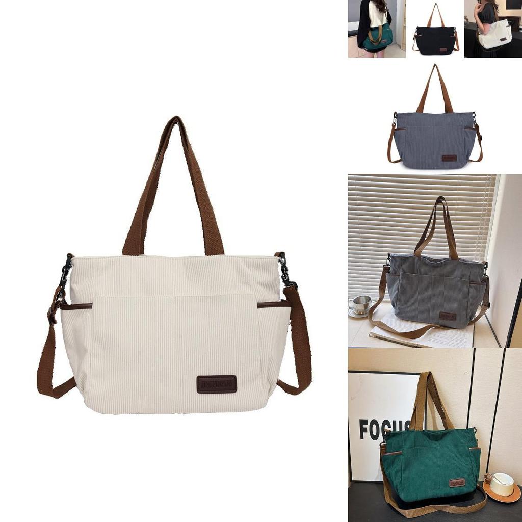 Sac à bandoulière spacieux en toile pour femmes au design urbain minimaliste élégant, idéal pour les voyages décontractés