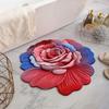 Blomstrete Plysj Gulvmatte 3D Realistisk Blomsterdesign Sklisikker Absorberende Badesklær Rasktørkende Baderomsmatte for Soverom Inngangsparti Vaskeseksjon