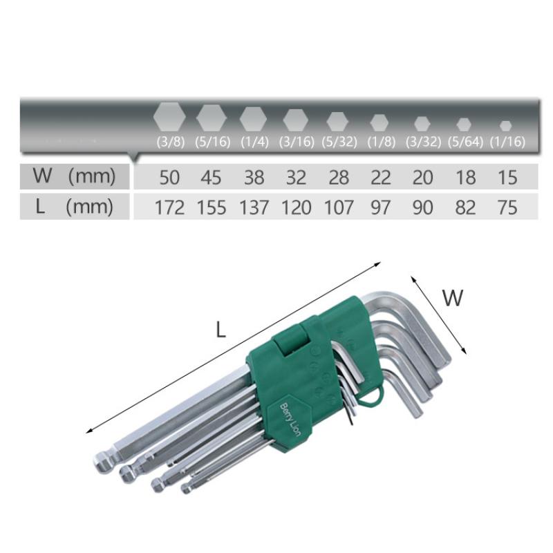 9pcs Crv Ball Point Hex Allen Key Set Wrench Cycling Repair Tool Kit Dropship Spanner Repair Bicycle Hand Tool 1/16 -3/8 inch
