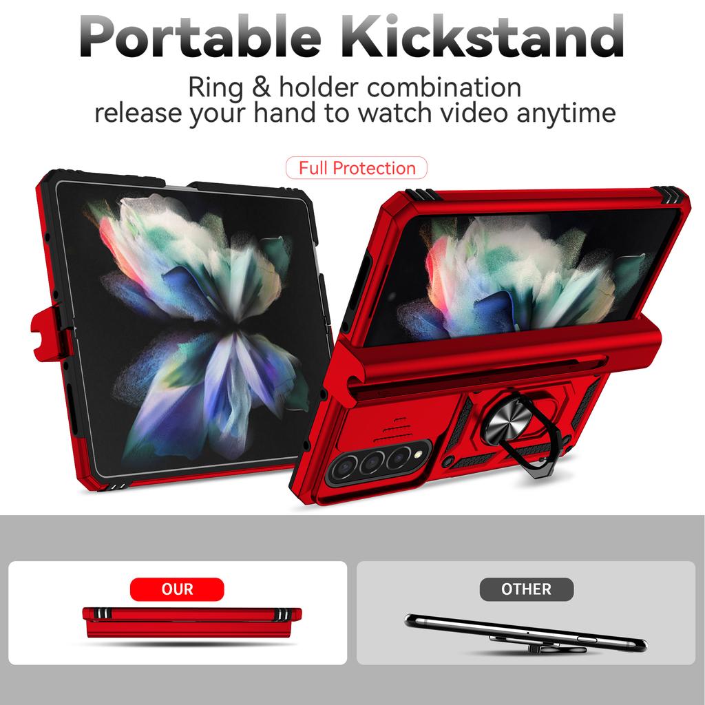 Magnetic Ring Holder Cell Phone Case For Samsung Galaxy Z Fold 4 5g Fold4 Zfold4 Lens Protective Cover For Samsung Z Fold4