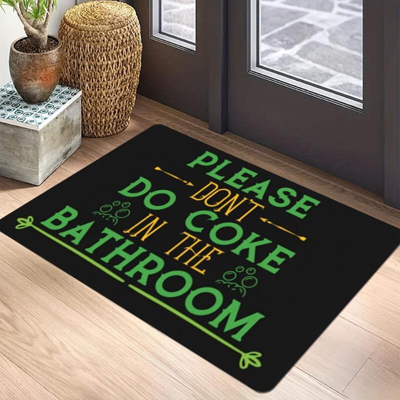 Modern Pop Typography Carpet Mat Rug Quote Arrow Cork Home Decoration Bathroom Entryway Brown Black Gray Green Yellow White