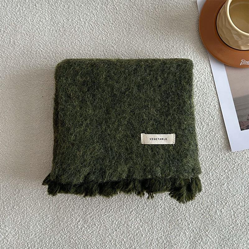 NEW  Luxury Women's Scarf Autumn/Winter New Solid Color Korean Knitted Wool Warm Shawl Fashion Women's Versatile Scarf