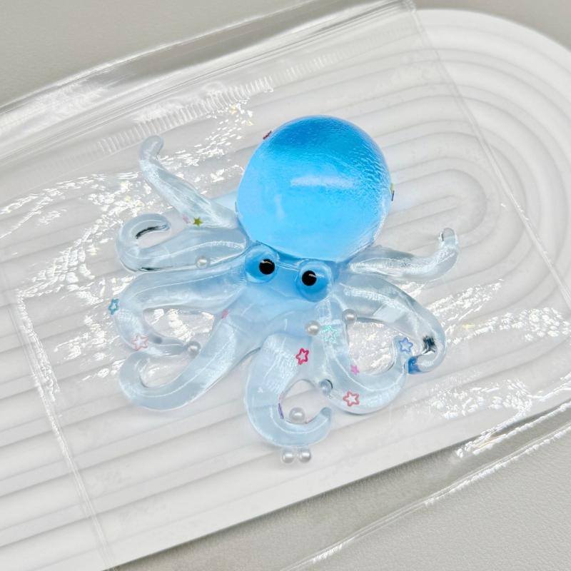 Octopus Translucent Colorful Jelly Squishy Squeeze Toy Safe Knead Stretch Adhd Focus Toy Release The Mood For Adults Gift