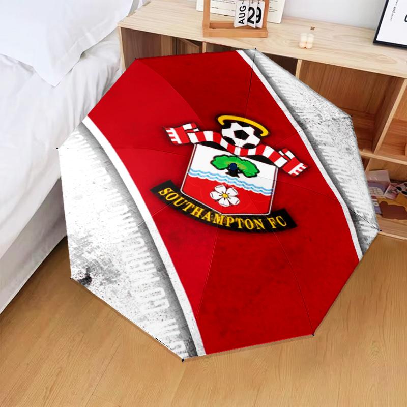 1 Stück FC-Wappen-Design bedruckter Regenschirm, faltbarer Regenschirm, Automatikschirm 8-Rippen für Reisen, Camping, Fan-Geschenke, Weihnachtsgeschenke