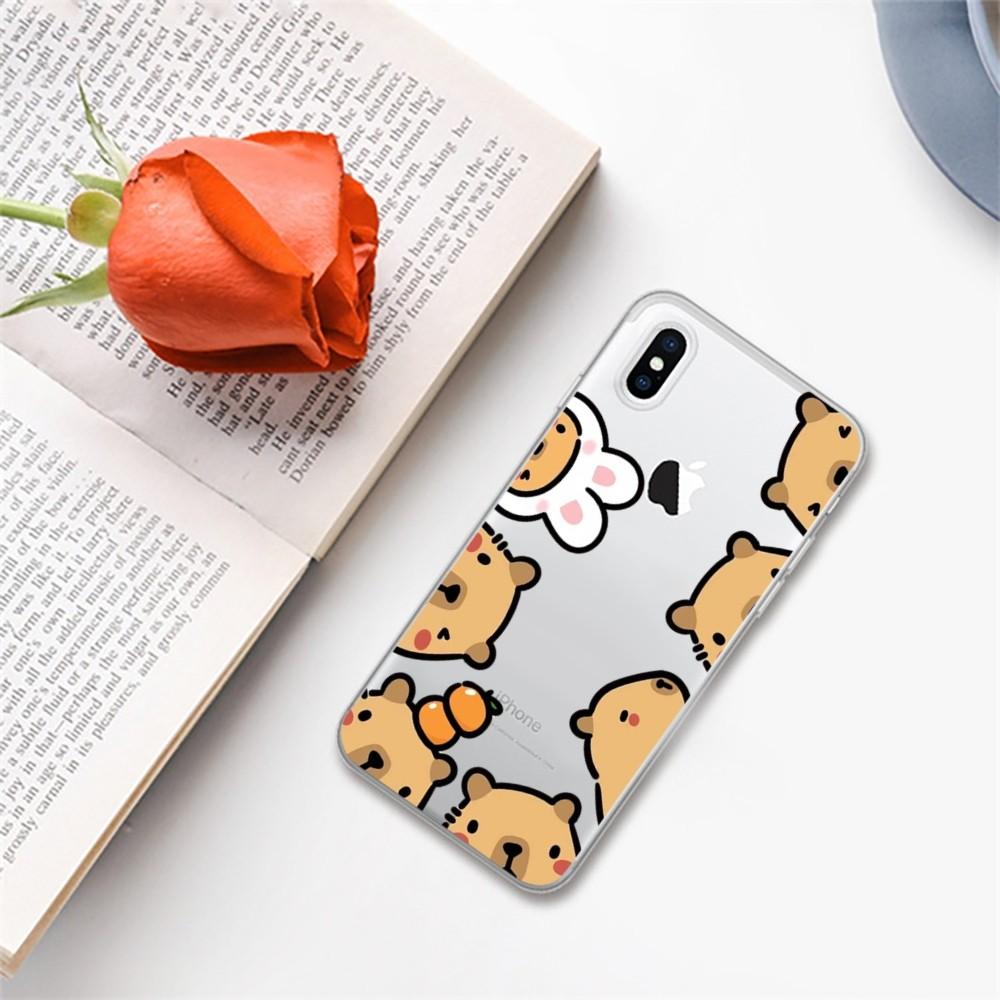 Cartoon Cute Capybara Phone Case For IPhone 18 14 13 12 11 Pro Max XS X XR SE 2020 6 7 8 Plus Mini Protective Cover