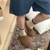 Fashion Winter New Baotou Slippers Women's Fashion Round Head Deep Mouth Suede Wear Comfortable Flat Shoes Brushed Warmslippers Women