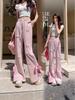 Sweet Bow High-Waisted Wide-Leg Sweatpants - Women's Spring/Summer 2026 Trend