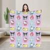 Purple Kuromi Blankets Kawaii Cartoon Wool Awesome Breathable Throw Blankets for Bedspread Autumn/Winter