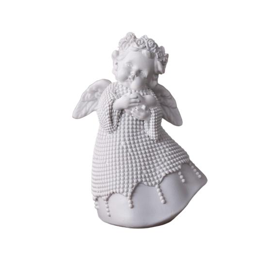 Resin Angel Statue Hug Heart Candlestick Shape Ornament Angel Sculpture