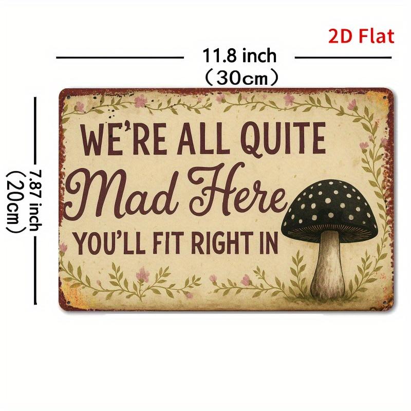 2D Flat Print, Fun Inspirational Quotes, Vintage Iron Rectangular Tin Sign- Things Are Crazy Here, Rustic Vintage Home Decor and