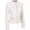 Chaqueta de Cuero Blanco para Mujer Nueva 100% Piel de Cordero Genuina Motocicleta Biker Real Suave