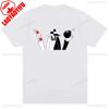 Mens Spy Vs Spy Graphic T Shirt Summer Cotton Crew Neck Retro 80s Cartoon Print Funny Humorous Vintage Style Fashion Tee Shirts