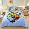 Cartoon Minion Bettwäsche-Set, Jungen- & Mädchen-Bettbezug Kissenbezug Geschenk, Heim Schlafzimmer Steppdecke Set Groß King 260x240cm