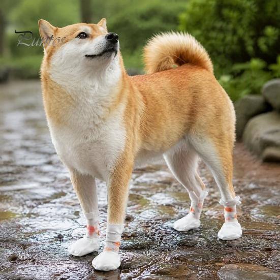 Disposable Foot Covers for Indoor Floor Protection Dog Boots, Waterproof Pet Paw Covers, Non-woven Fabric Portable Shoes Vet Visits Protectors